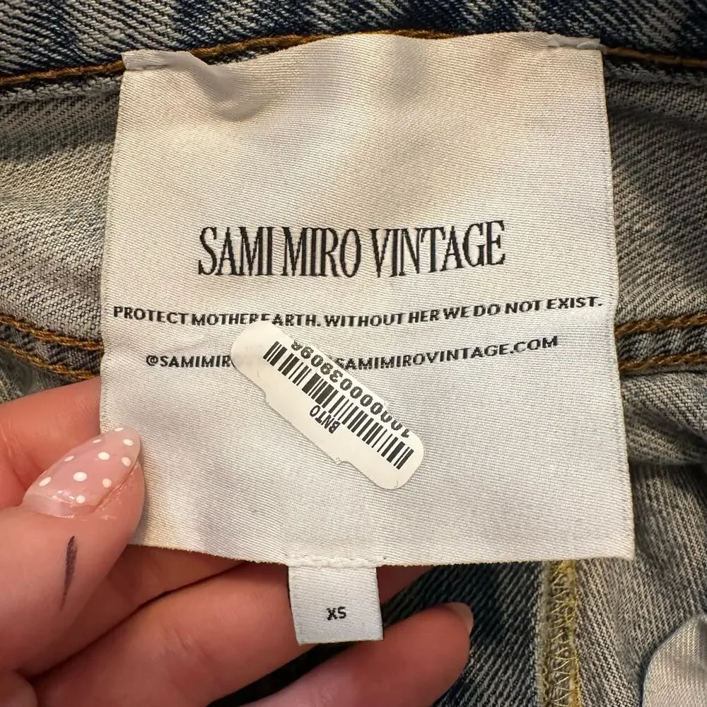 SAMI MIRO VINTAGE Women's Porterhouse Long Denim Short Size XS